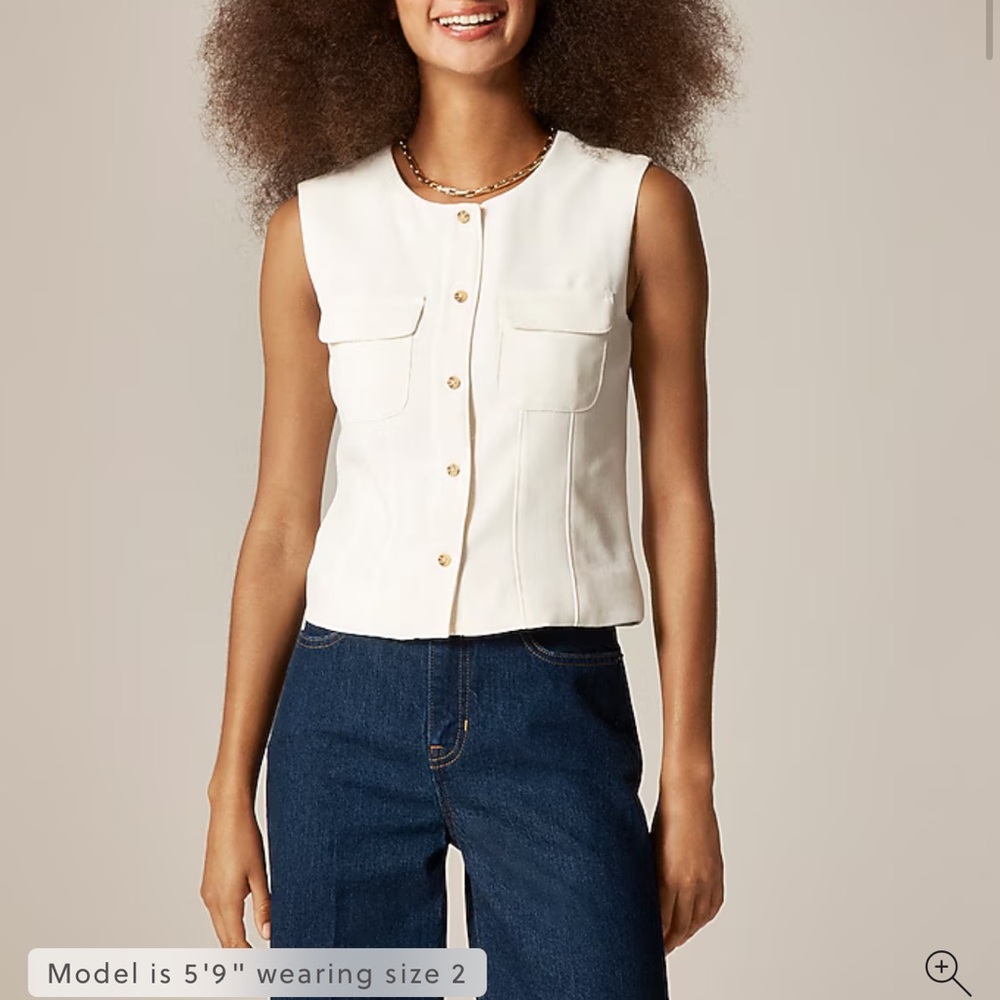 J.Crew Crewneck vest in city crepe Ivory